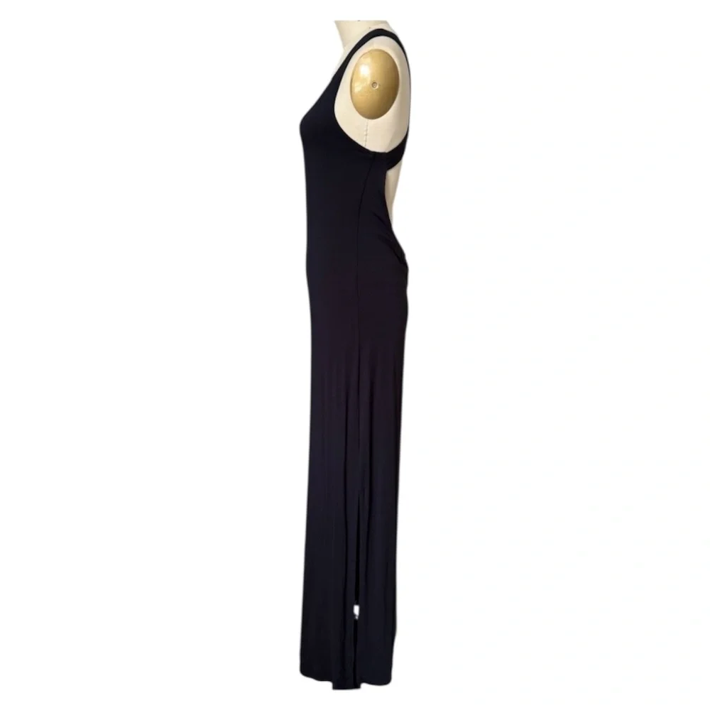 MICHAEL MICHAEL KORS Black Jersey Halter-neck Front Slit Maxi Dress Size Small‎